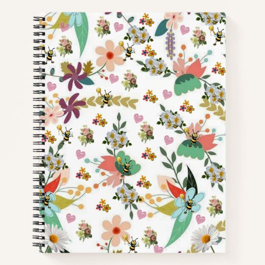Spiral Notebook Gelbe Hummel Blüte Notizblock (Vorderseite)