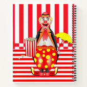 Spiral Notebook gelben Clown Red Stripe Popcorn Notizblock (Rückseite)