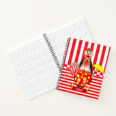 Spiral Notebook gelben Clown Red Stripe Popcorn Notizblock (Innenseite)