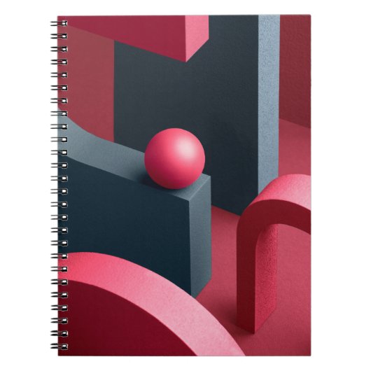 Spiral notebook geometric shapes - Modern notebook Notizblock (Vorderseite)