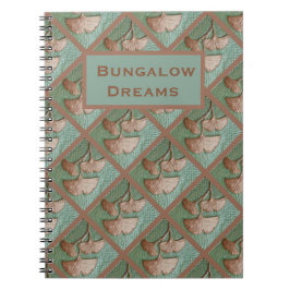 Spiral Notebook Gingko Fliesenprint Notizblock