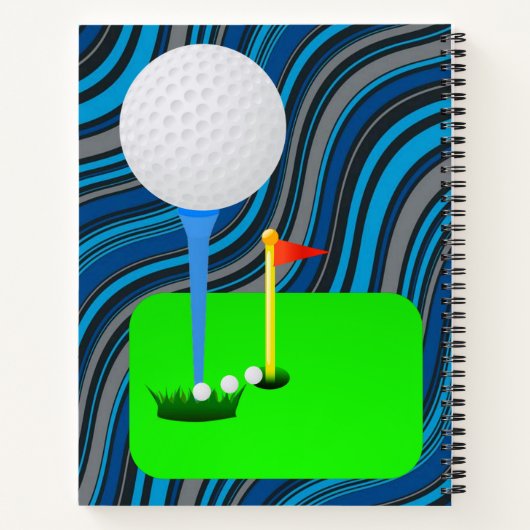 Spiral Notebook Golf Ball Stripe Notizblock (Rückseite)
