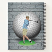 Spiral Notebook Golf Balls Golfer Brick Notizblock (Rückseite)