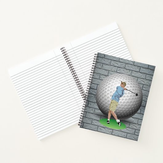 Spiral Notebook Golf Balls Golfer Brick Notizblock (Innenseite)