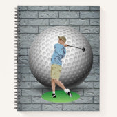 Spiral Notebook Golf Balls Golfer Brick Notizblock (Vorderseite)