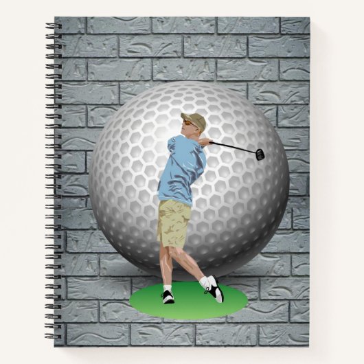 Spiral Notebook Golf Balls Golfer Brick Notizblock (Vorderseite)