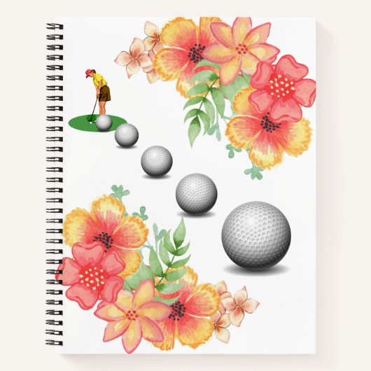 Spiral Notebook Golfer Golf Balls Blues Notizblock (Vorderseite)