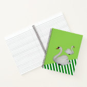 Spiral Notebook Green Stripe Swan Notizblock (Innenseite)