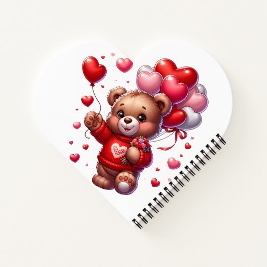 Spiral Notebook HEART WITH TEDDY Notizblock (Rückseite)