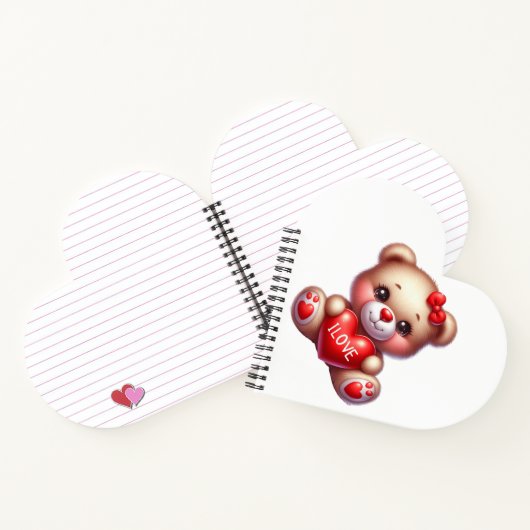 Spiral Notebook HEART WITH TEDDY Notizblock (Innenseite)