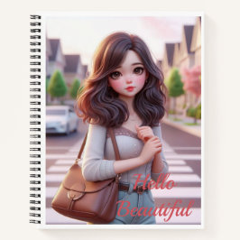 Spiral Notebook Hello Beautiful Lady Notizblock