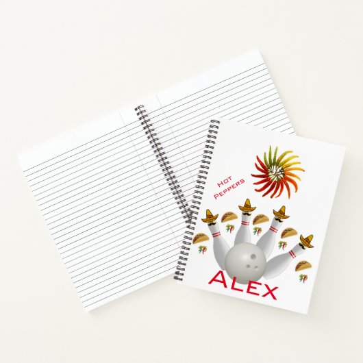 Spiral Notebook Hot Paprikaschoten Bowling Balls Notizblock (Innenseite)
