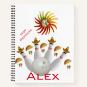 Spiral Notebook Hot Paprikaschoten Bowling Balls Notizblock (Vorderseite)