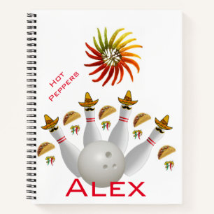 Spiral Notebook Hot Paprikaschoten Bowling Balls Notizblock