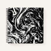 Spiral-Notebook im schwarzen und weißen Marmorstil Notizblock (Vorderseite)