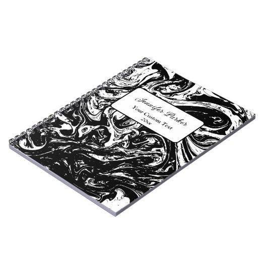 Spiral-Notebook im Stil Schwarzweiß-Marmor Notizblock (Linke Seite)