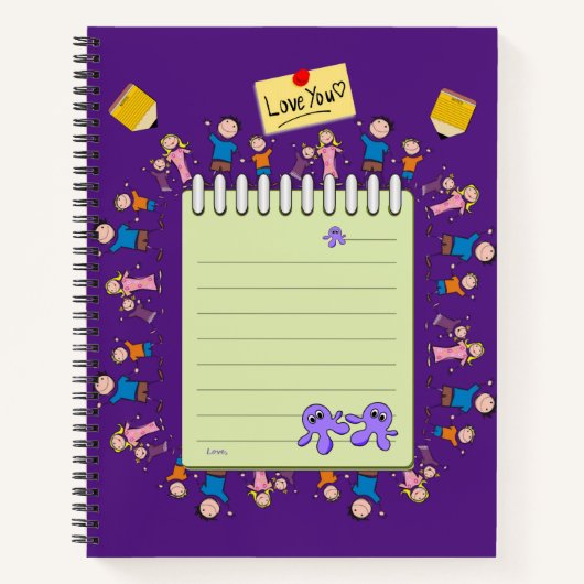 Spiral Notebook Kids Octopus Notizblock (Vorderseite)