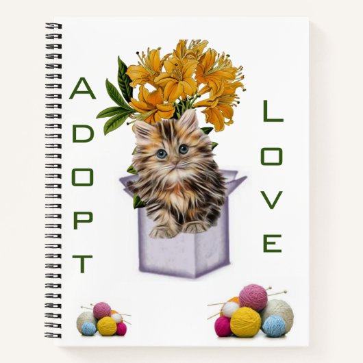 Spiral Notebook Kitten Cat AdoptionGarn Cat Condo Notizblock (Vorderseite)