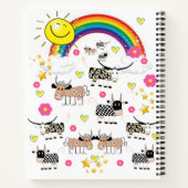 Spiral Notebook Kuh Rainbow Sun Clouds Notizblock (Rückseite)