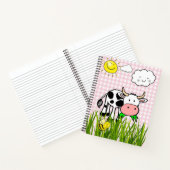 Spiral Notebook Kuh Rosa Karierte Hummel Blüte Notizblock (Innenseite)