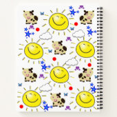 Spiral Notebook Kuh Sun Stars Wolken Notizblock (Rückseite)