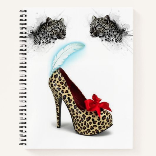 Spiral Notebook Leopard Heels Notizblock (Vorderseite)