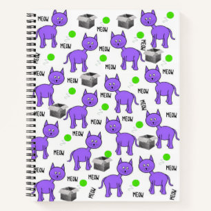 Spiral Notebook Lila Katzen Kätzchen Meow Notizblock