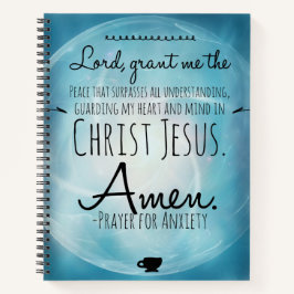 Spiral-Notebook mit einem Gebet für Angst Notizblock