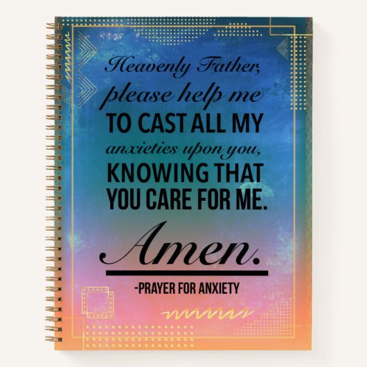 Spiral-Notebook mit einem Gebet für Angst Notizblock (Vorderseite)