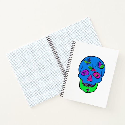 Spiral Notebook mit Skull Butterfly Design. Notizblock (Innenseite)