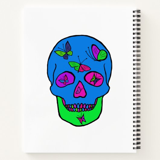 Spiral Notebook mit Skull Butterfly Design. Notizblock (Rückseite)