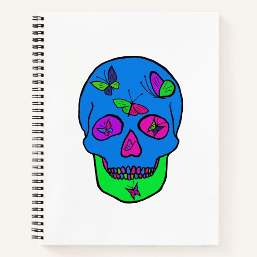 Spiral Notebook mit Skull Butterfly Design. Notizblock (Vorderseite)