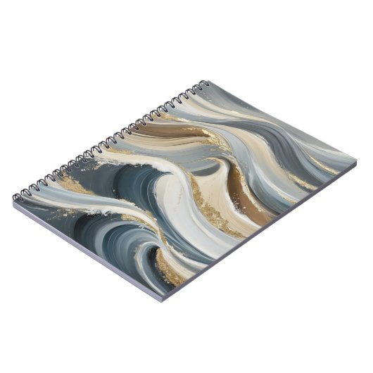 Spiral Notebook mit traumhaftem Wellendesign Notizblock (Linke Seite)