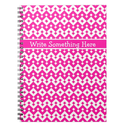 Spiral-Notebook oder -Journal: Candy Pink Geometri Notizblock (Vorderseite)