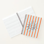 Spiral Notebook Orange Blue Stripes Star Notizblock (Innenseite)