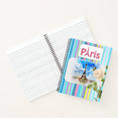 Spiral Notebook Paris Frankreich Stripe Floral Notizblock (Innenseite)