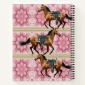 Spiral Notebook Pferde Pink Floral Notizblock (Rückseite)