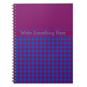 Spiral-Notebook: Pflaume, Blau, Polka Dots und Kar Notizblock