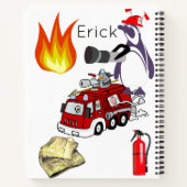 Spiral Notebook Pinguin Fire Truck Notizblock (Rückseite)