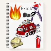 Spiral Notebook Pinguin Fire Truck Notizblock (Vorderseite)