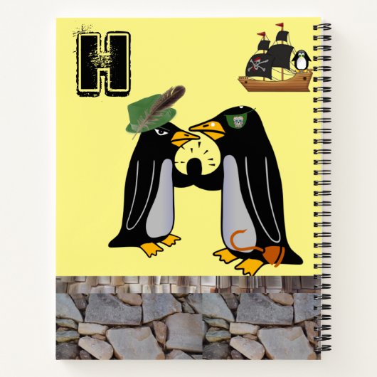 Spiral Notebook Pinguin Pirate Ship Notizblock (Rückseite)