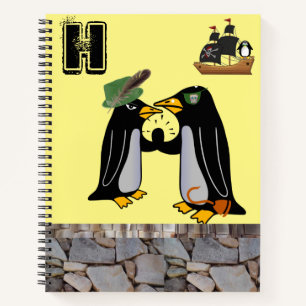 Spiral Notebook Pinguin Pirate Ship Notizblock