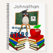 Spiral Notebook Pinguin School Apple Notizblock (Vorderseite)