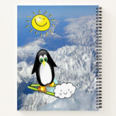 Spiral Notebook Pinguin Ski Wolken Notizblock (Rückseite)