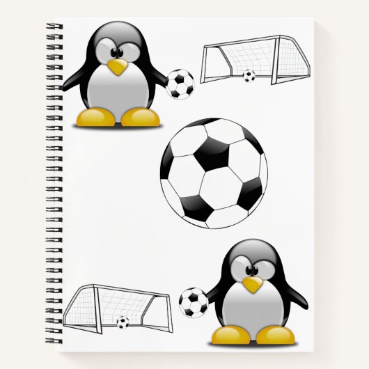 Spiral Notebook Pinguin Soccer Ball Notizblock (Vorderseite)