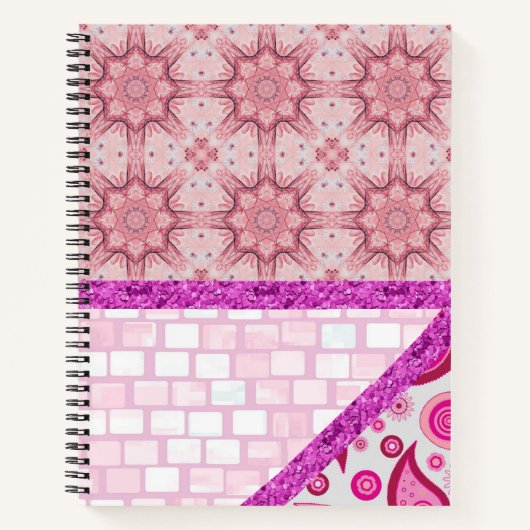 Spiral Notebook Pink Floral Notizblock (Vorderseite)