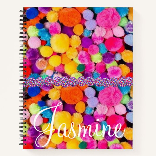Spiral Notebook Pom Poms Notizblock (Vorderseite)