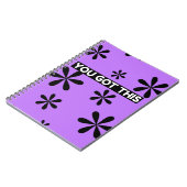 Spiral Notebook Purple & Black Quote Design Notizblock (Linke Seite)