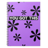 Spiral Notebook Purple & Black Quote Design Notizblock (Vorderseite)
