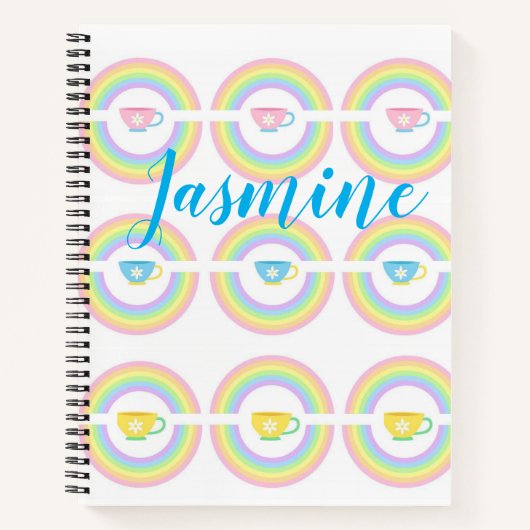 Spiral Notebook Rainbow Teacup Notizblock (Vorderseite)